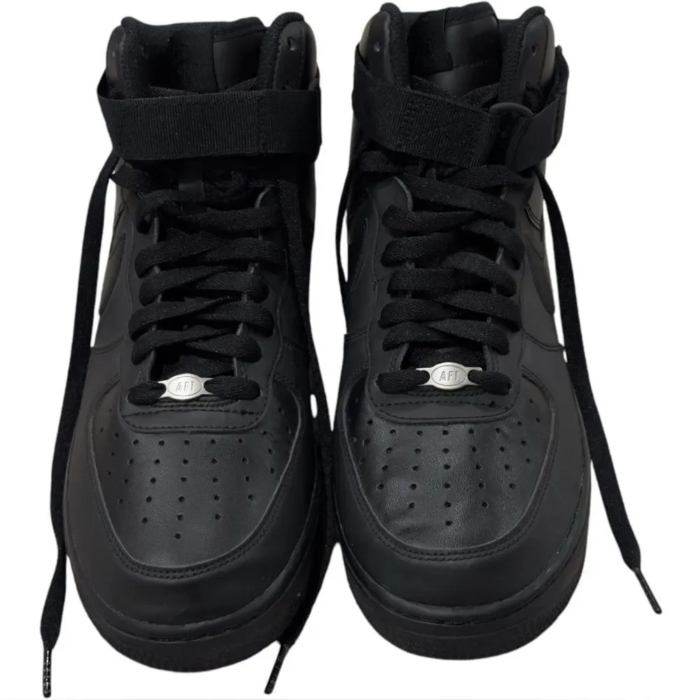 Nike Men’s Air Force 1 AF1 Black Lace Up High Top Sneakers. 8.
